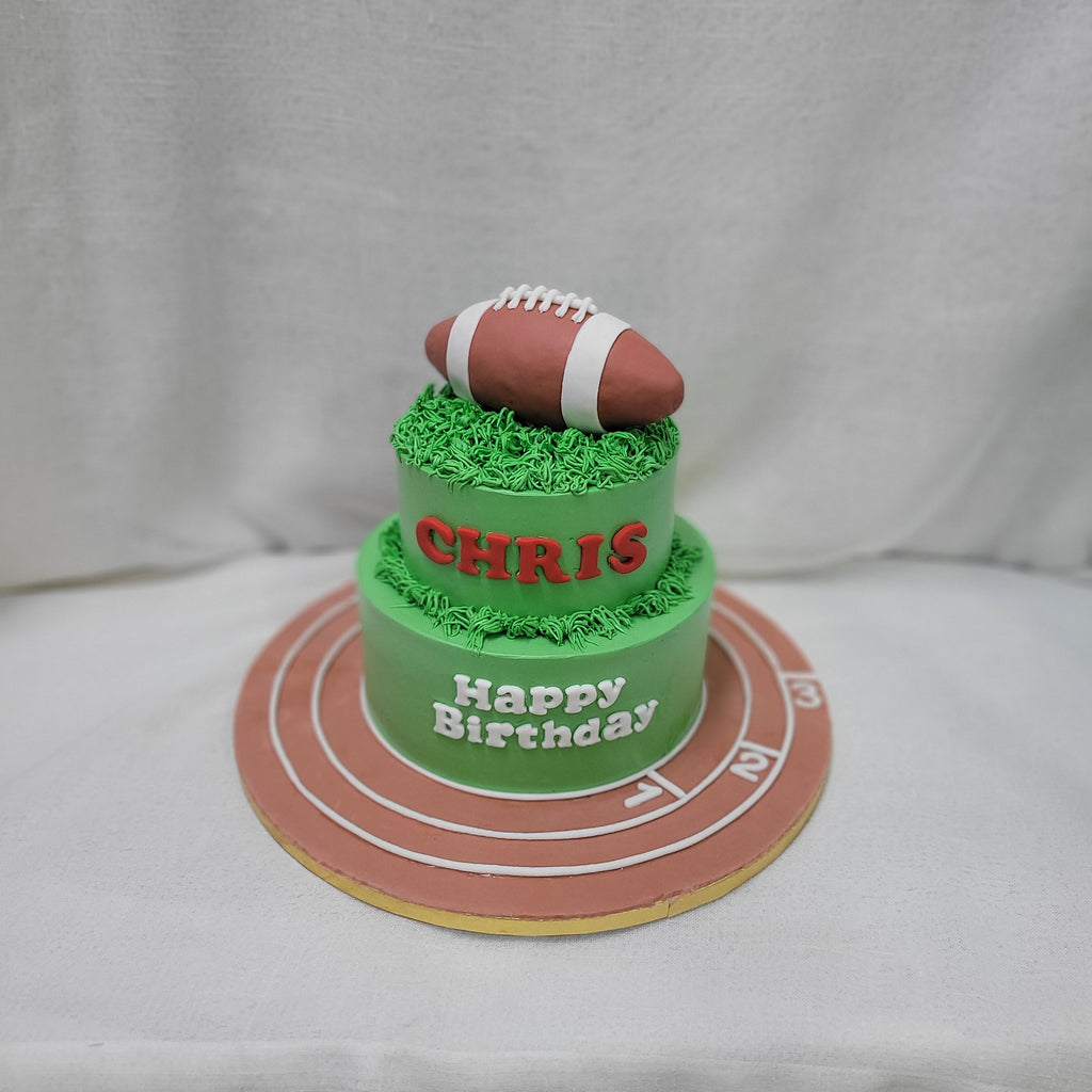 Rugby Football Buttercream Cake