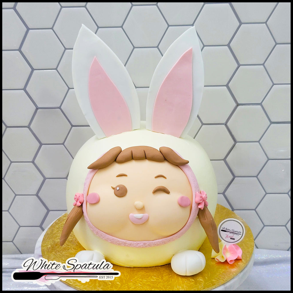 3D Little Bunny Girl Buttercream Cake