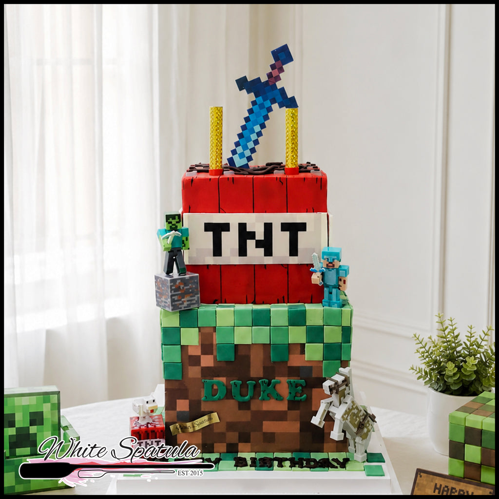 Block Building Gaming Birthday Cake