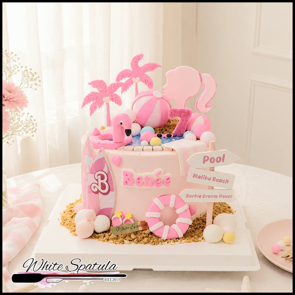 Pink Pool Party Birthday Cake