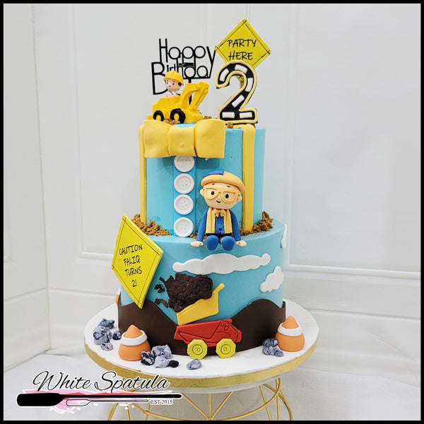 Blippi Bash Buttercream Cake - White Spatula