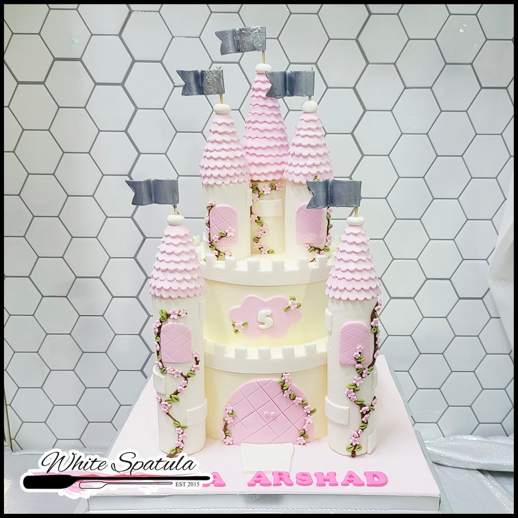 Princess Pastel Pink Castle Cake