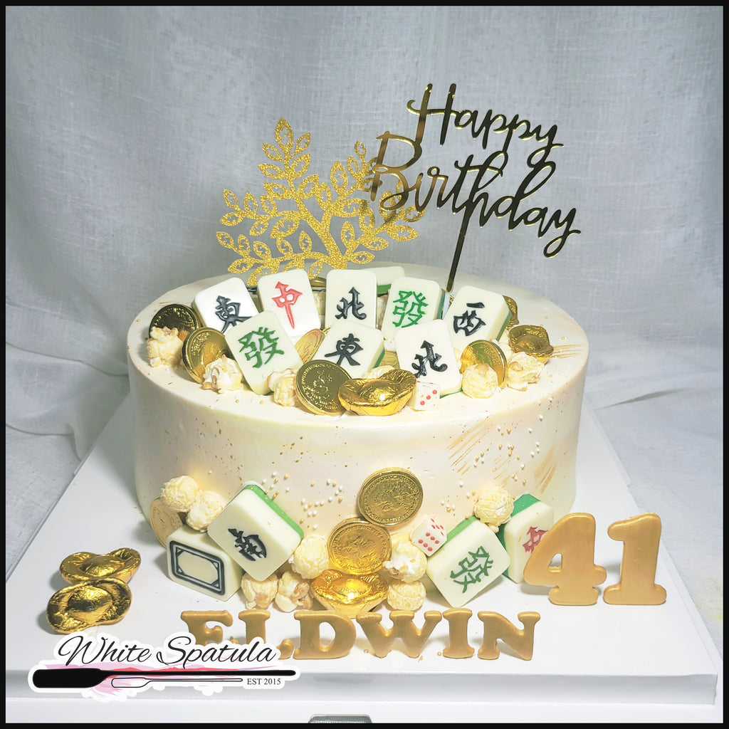Golden Mahjong Buttercream Cake