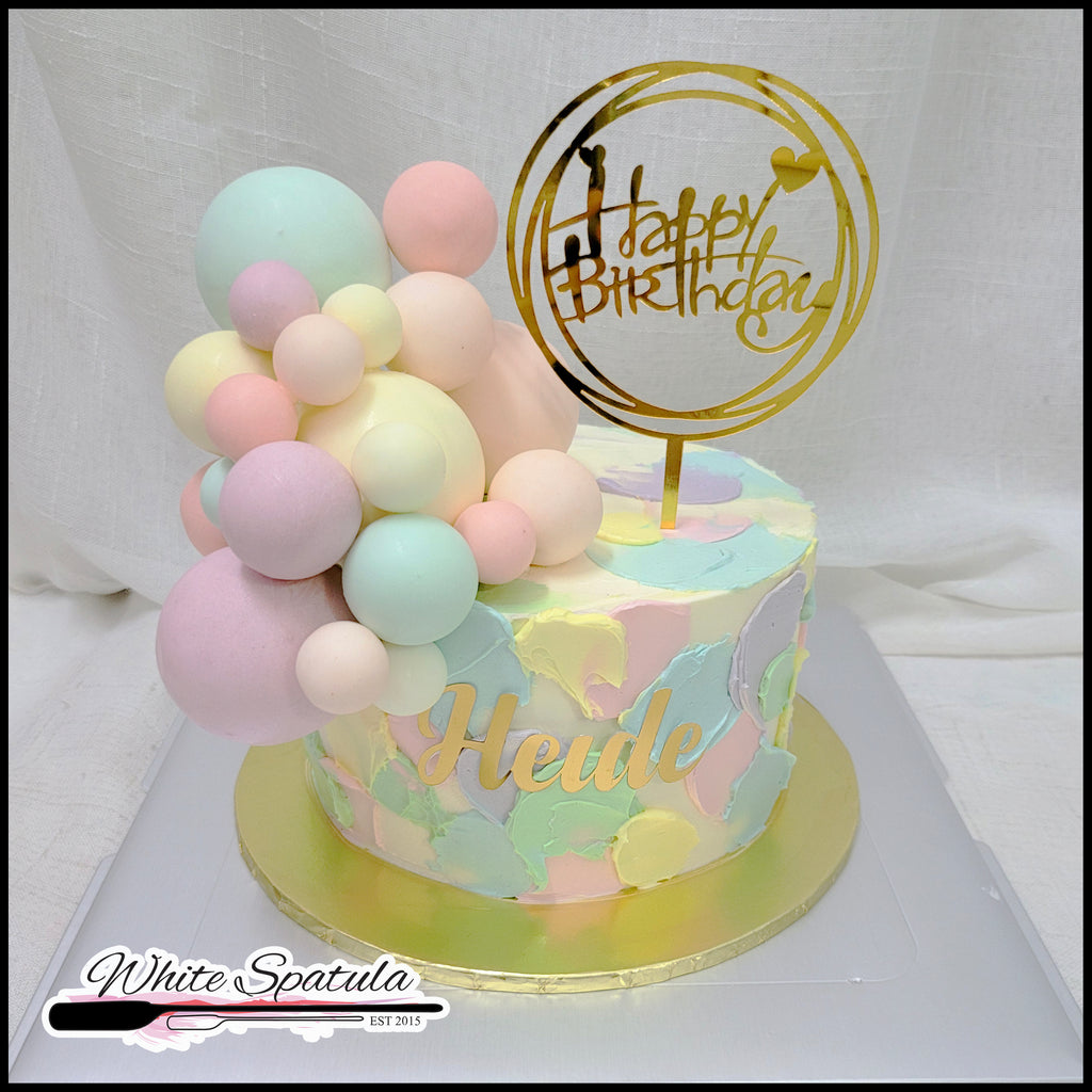 Sweet Rainbow Balloon Buttercream Cake