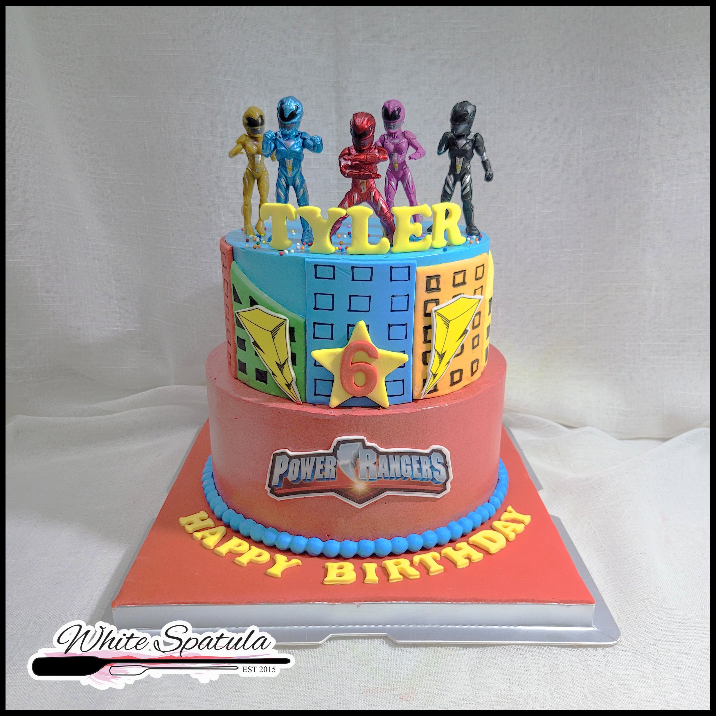 Rectangle Power Ranger Cake Super Power Ranger Buttercream Cake Singapore/Kids birthday cakes ...