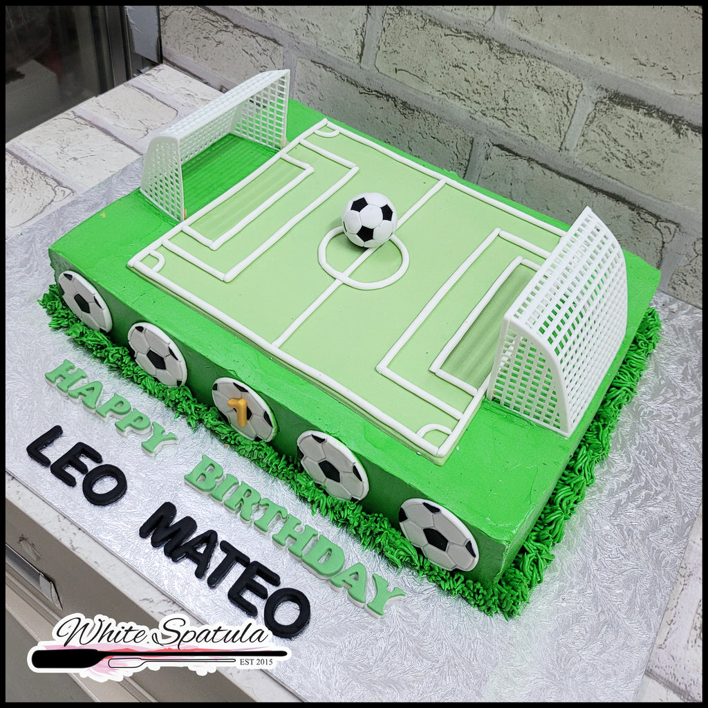 Soccer/Football Field Buttercream Cake