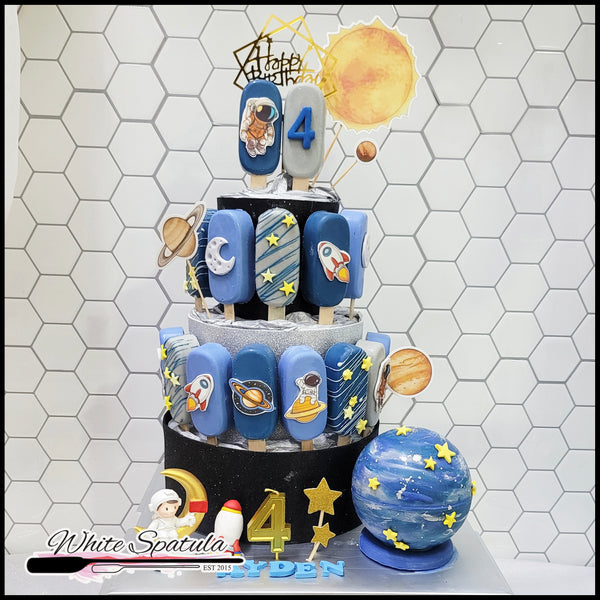 Galaxy Cakesicle / Popsicle Tower with Pinata Cake