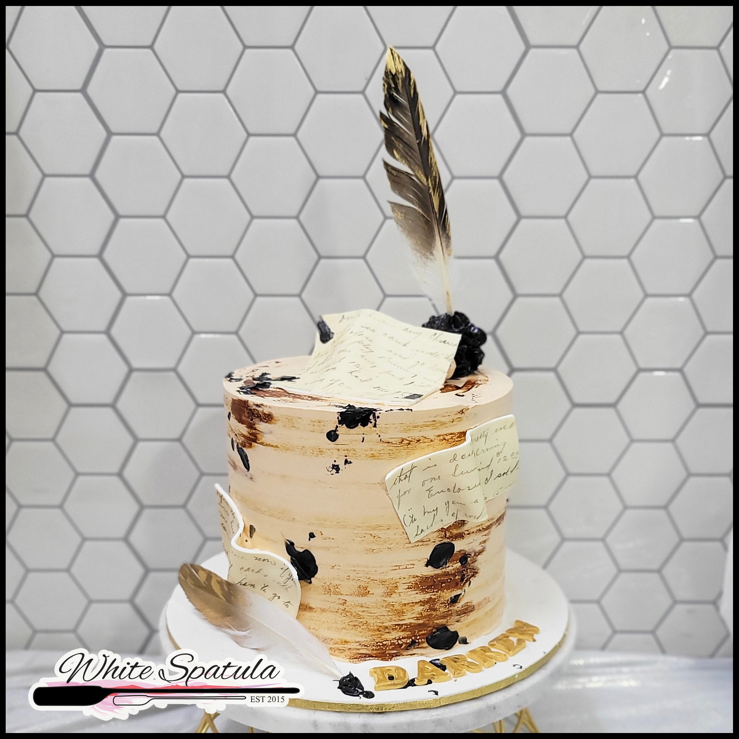 Ancient Script Buttercream Cake Singapore / Customized cake singapore ...