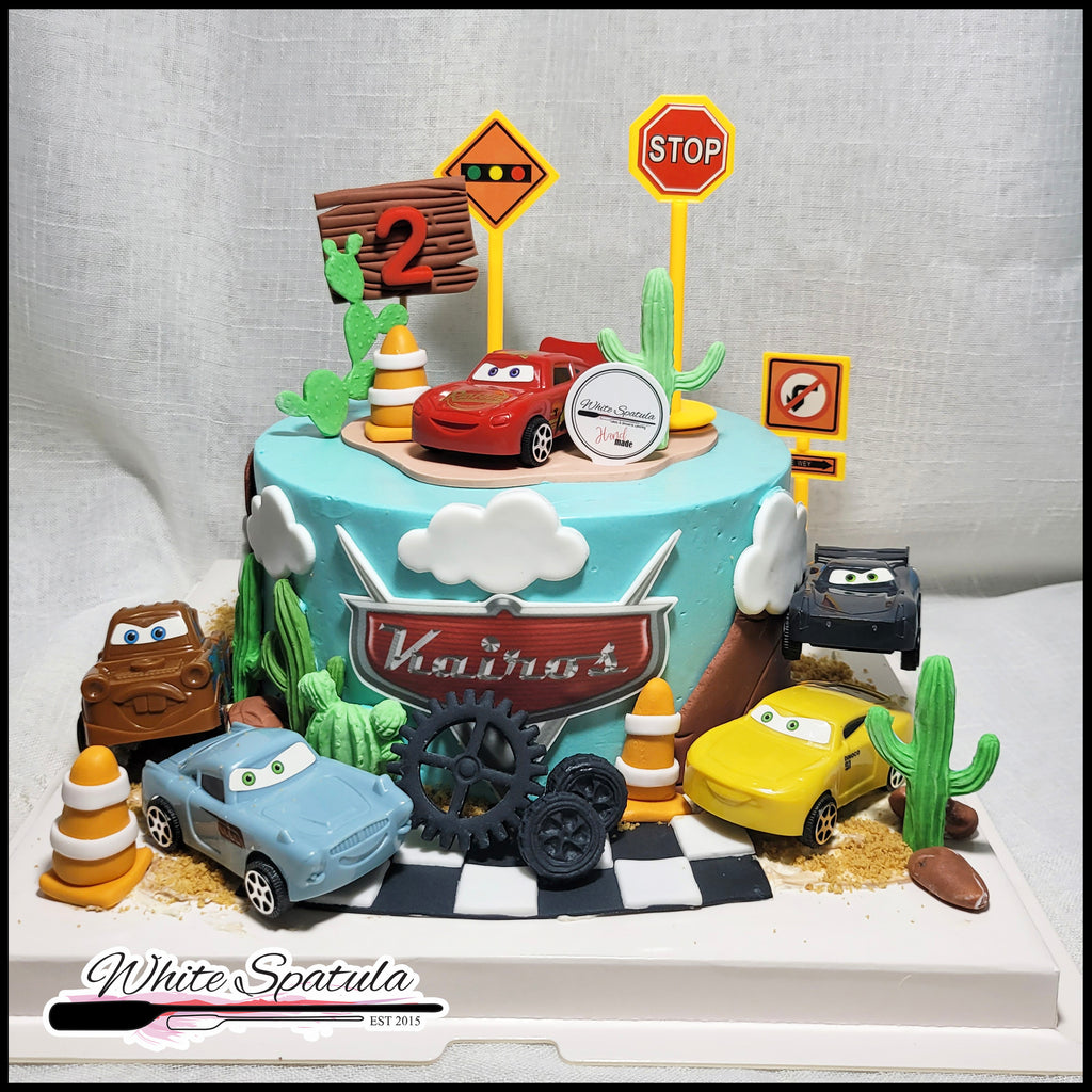 Cars Pit Stop Buttercream Cake