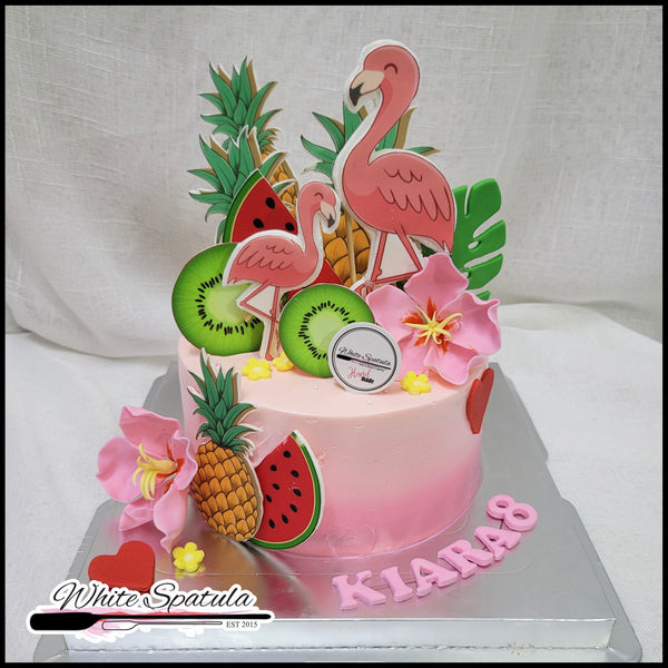 Tropical Flamingo Buttercream Cake