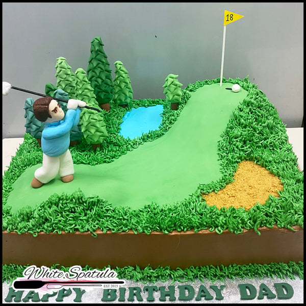 Golf Driving Range Buttercream Cake