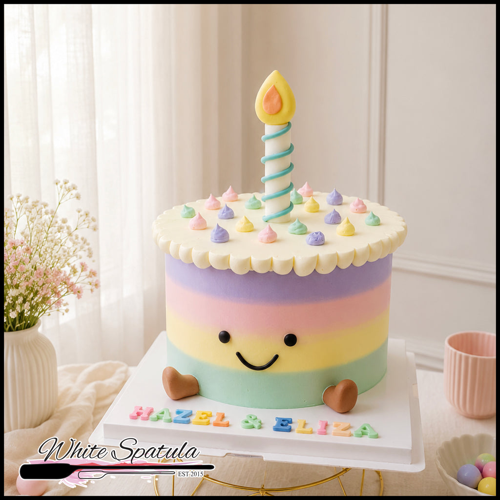 Kawaii Rainbow Birthday Cake