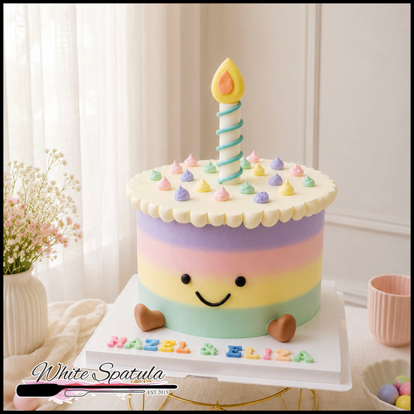 Kawaii Rainbow Birthday Cake