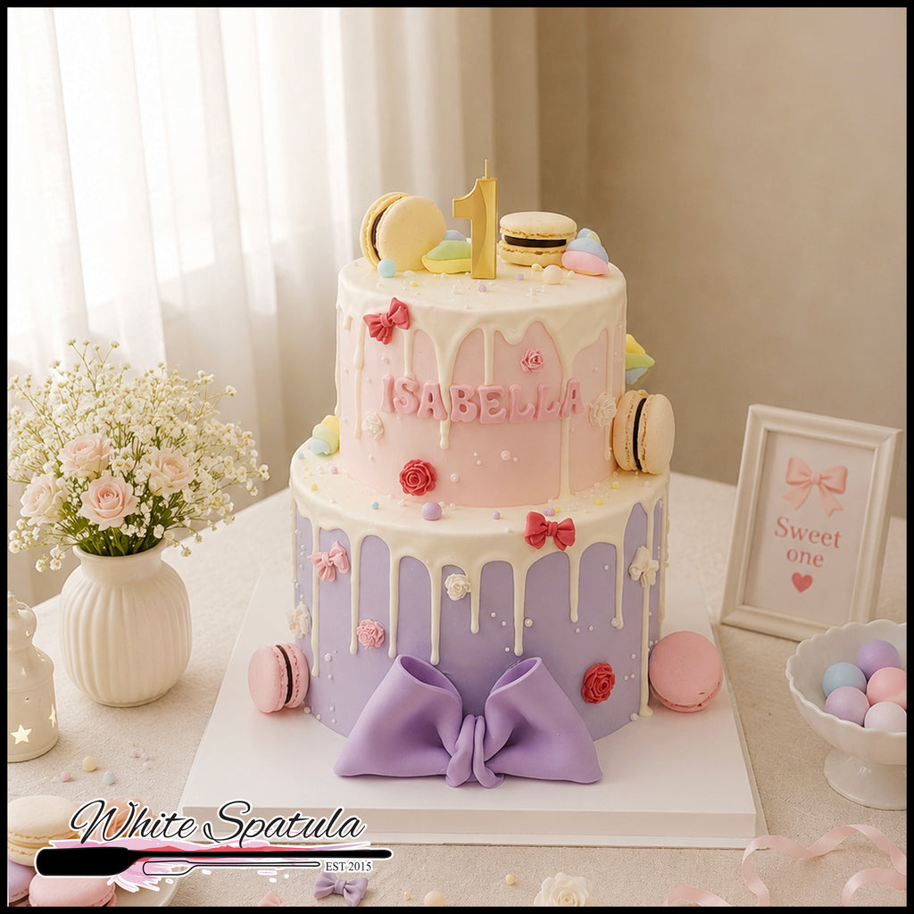 Bow Wishes Macaron Cake
