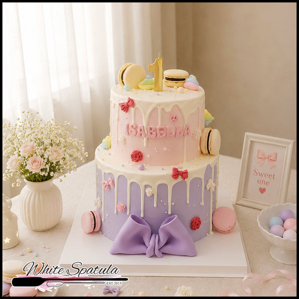 Bow Wishes Macaron Cake