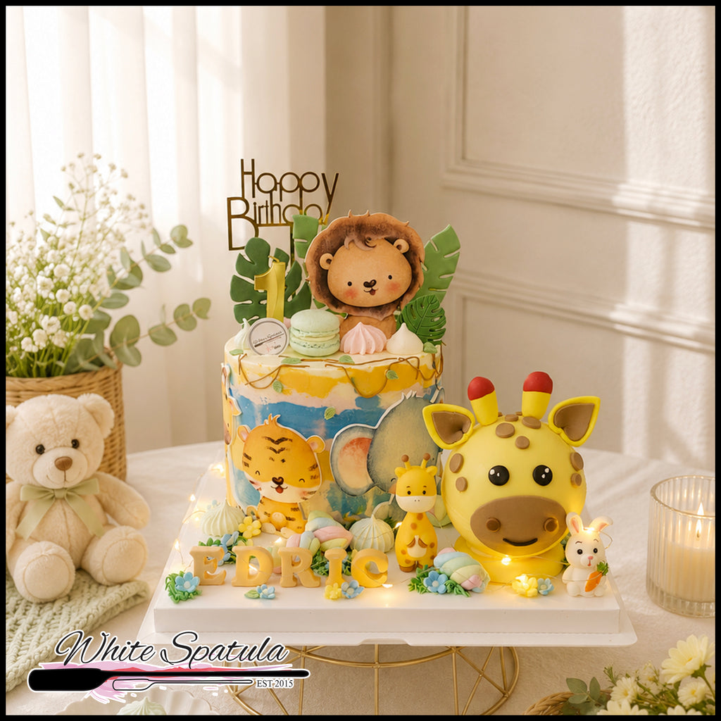 Safari Animal Pinata Surprise Cake