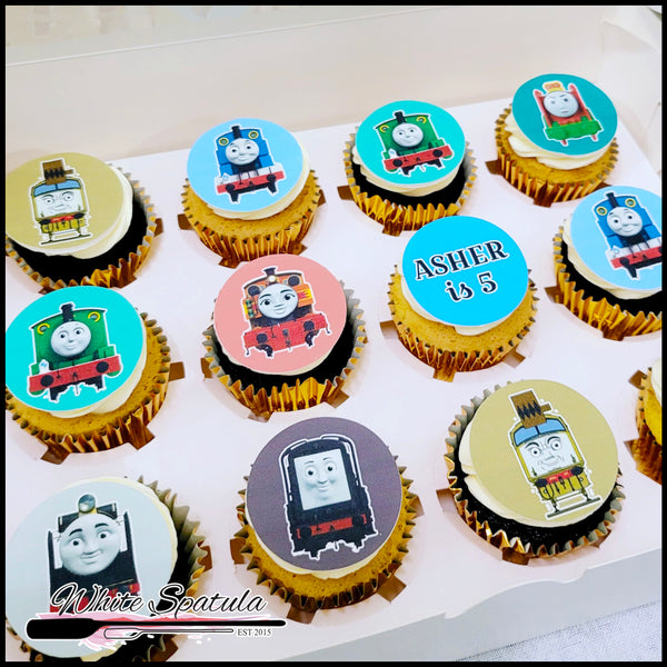 Thomas Chu Chu Train Cupcakes - White Spatula