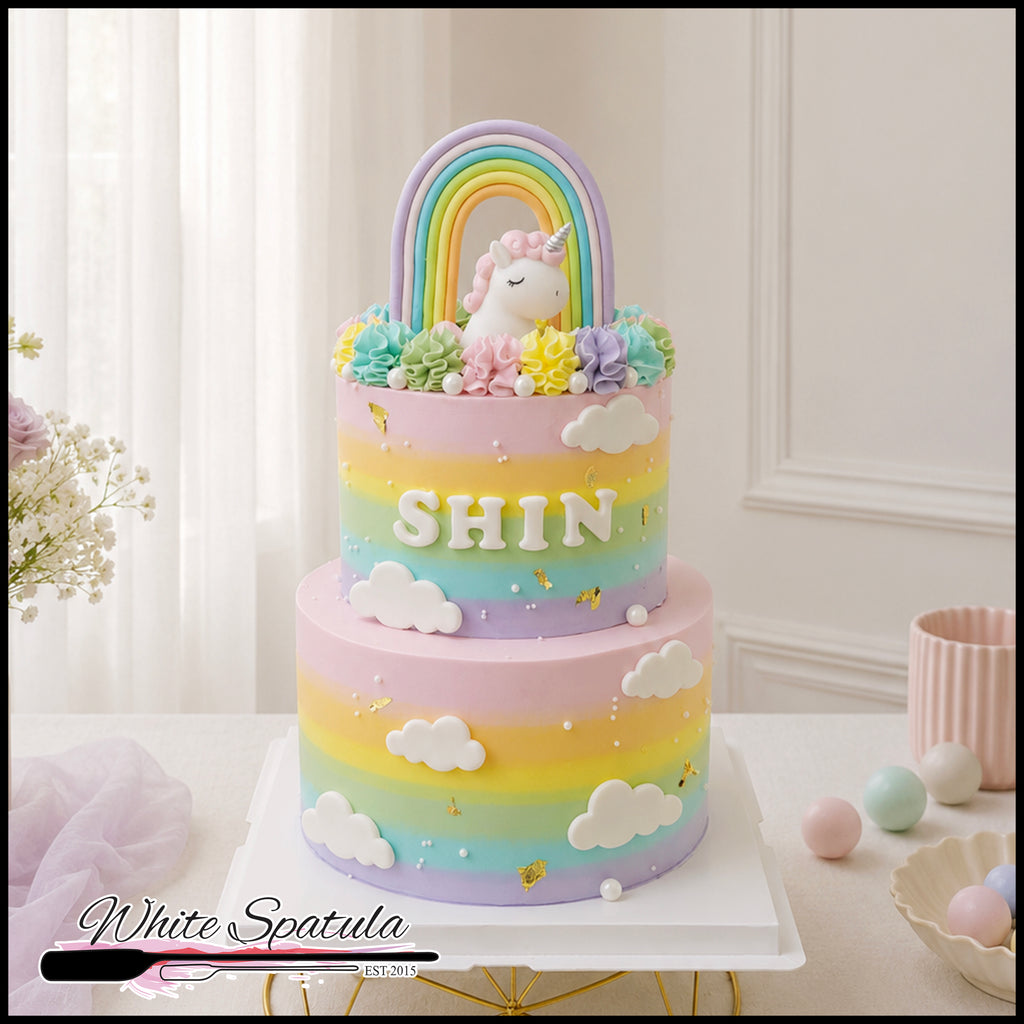 Rainbow Unicorn Buttercream Cake