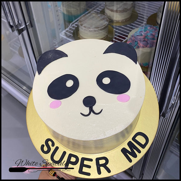 Panda Korean Lettering / Minimalist Buttercream Cake