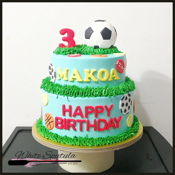 Football / Soccer / Basketball Buttercream Cake - White Spatula Singapore