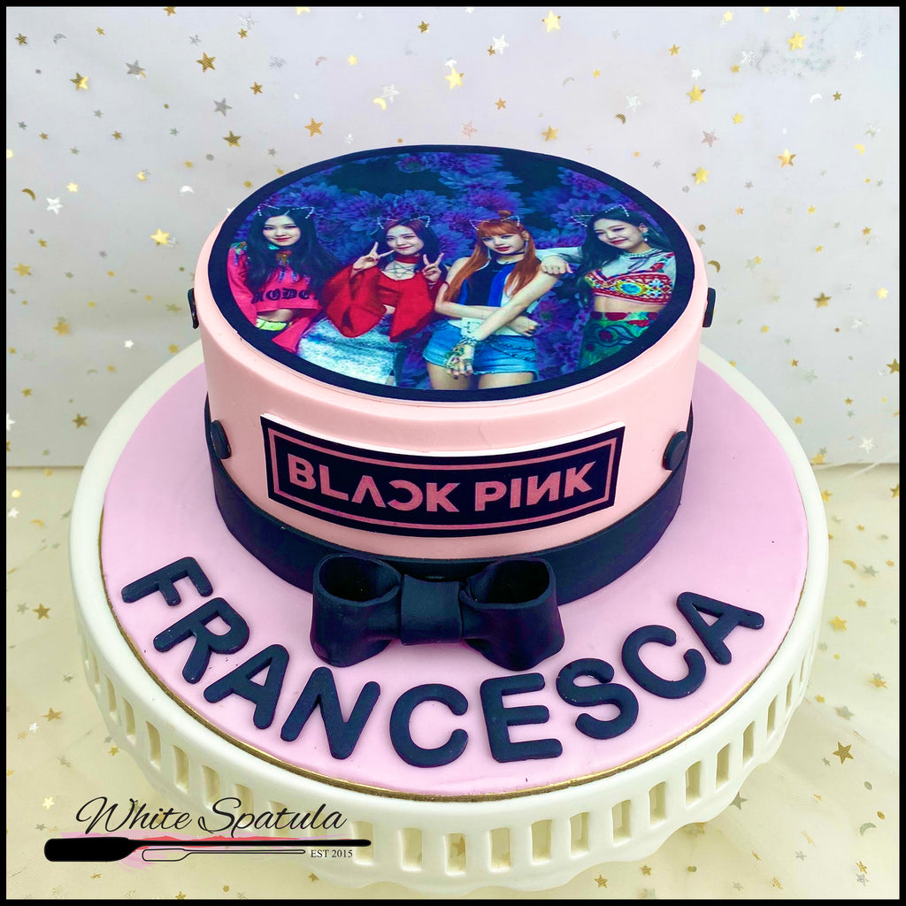 Korea Black Pink Buttercream Cake