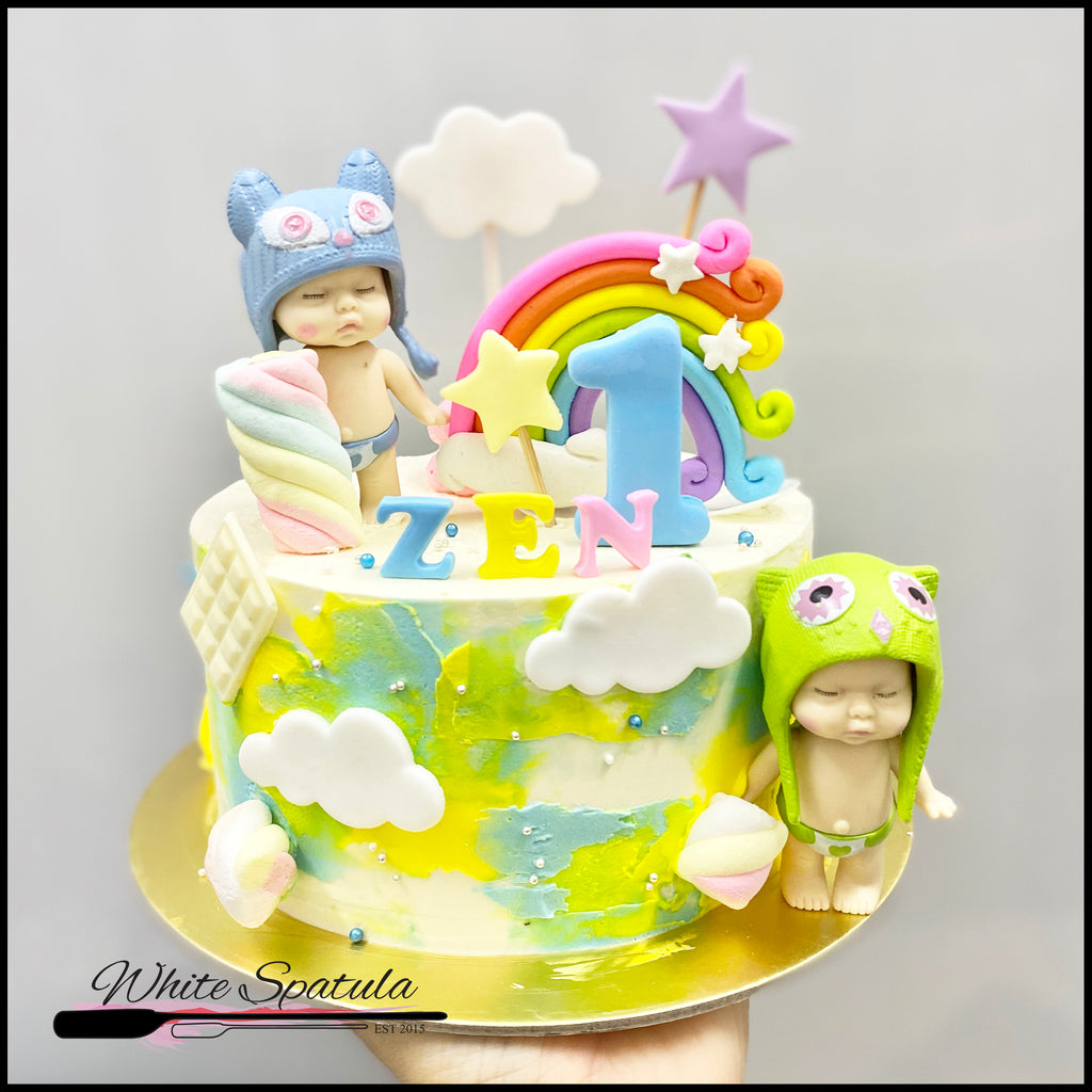 Rainbow Baby Buttercream Cake
