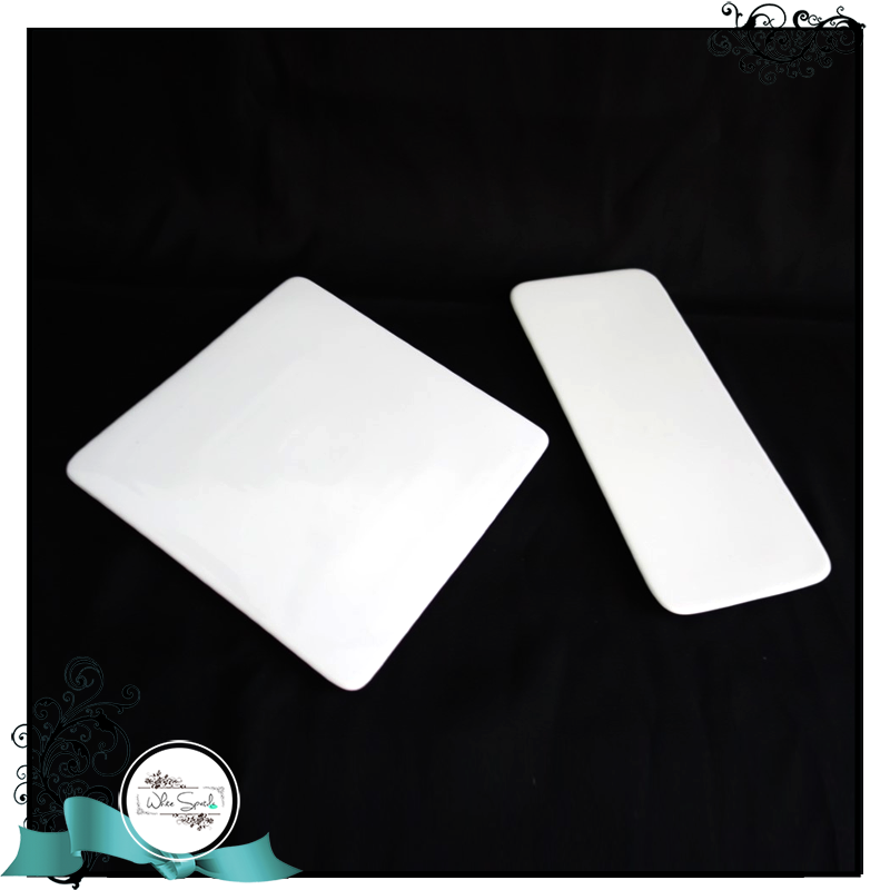White rectangle and square plates - White Spatula Singapore