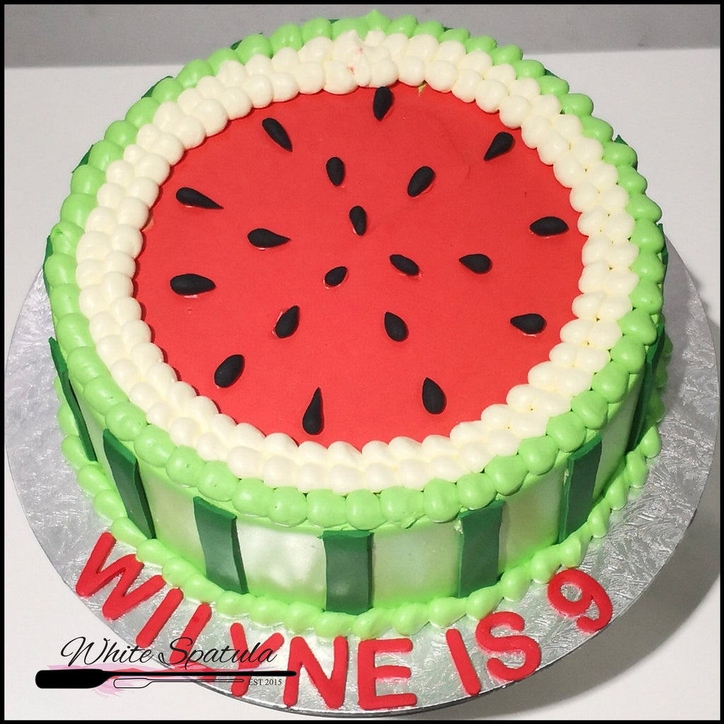Watermelon Buttercream Cake - White Spatula Singapore