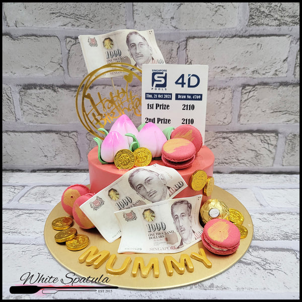 Super Huat 4D Lottery Buttercream Cake