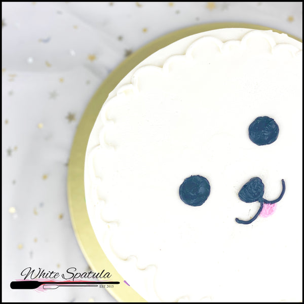 Korean Lettering / Minimalist Buttercream Cake - White Spatula Singapore