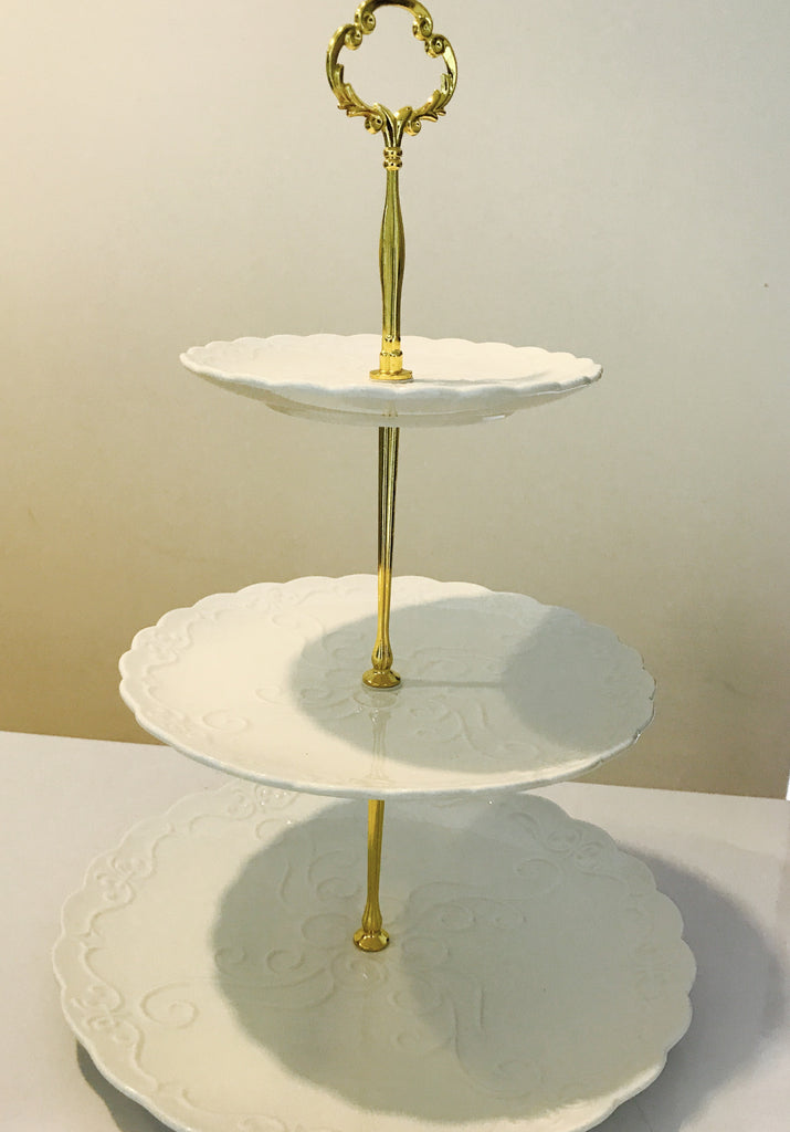 2 and 3-tier white stands - White Spatula Singapore