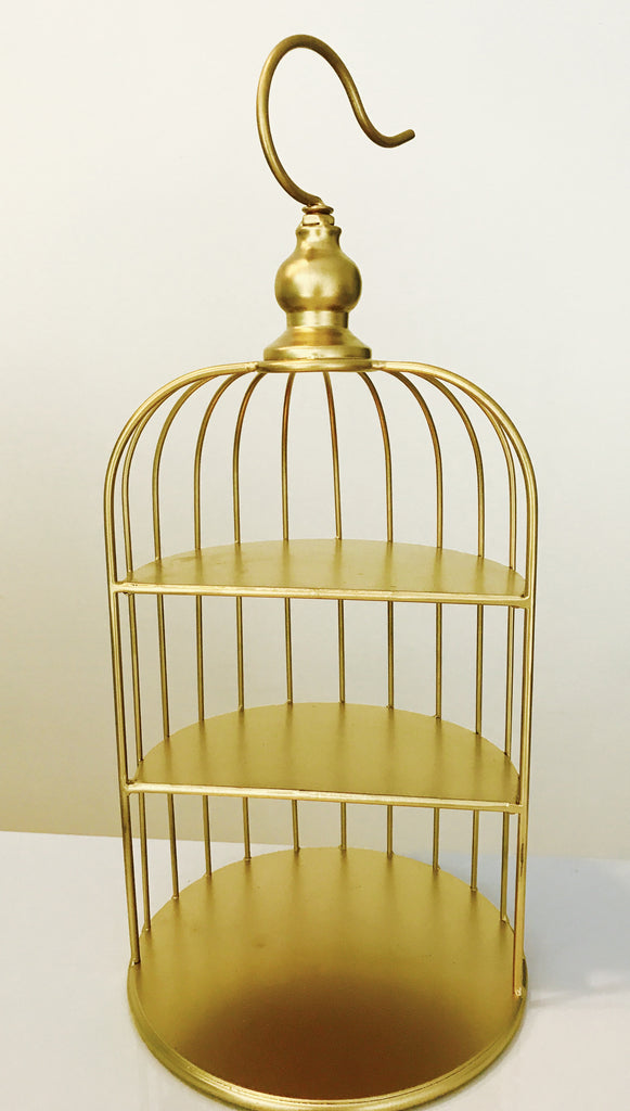 Bird Cage Desserts Stand (Gold / White) - White Spatula Singapore