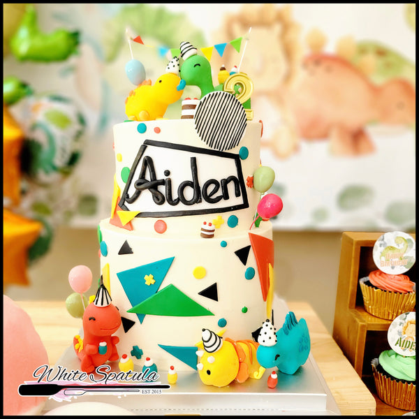 Aidens Baby Dinosaur Buttercream Cake