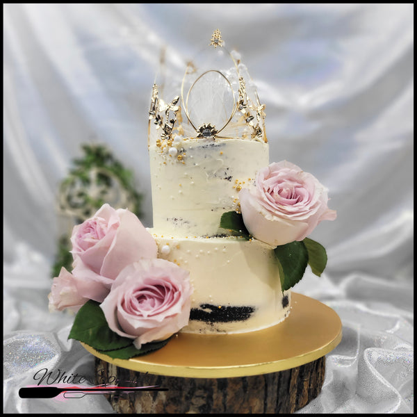 Princess / Tiara / Crown Floral Buttercream Cake