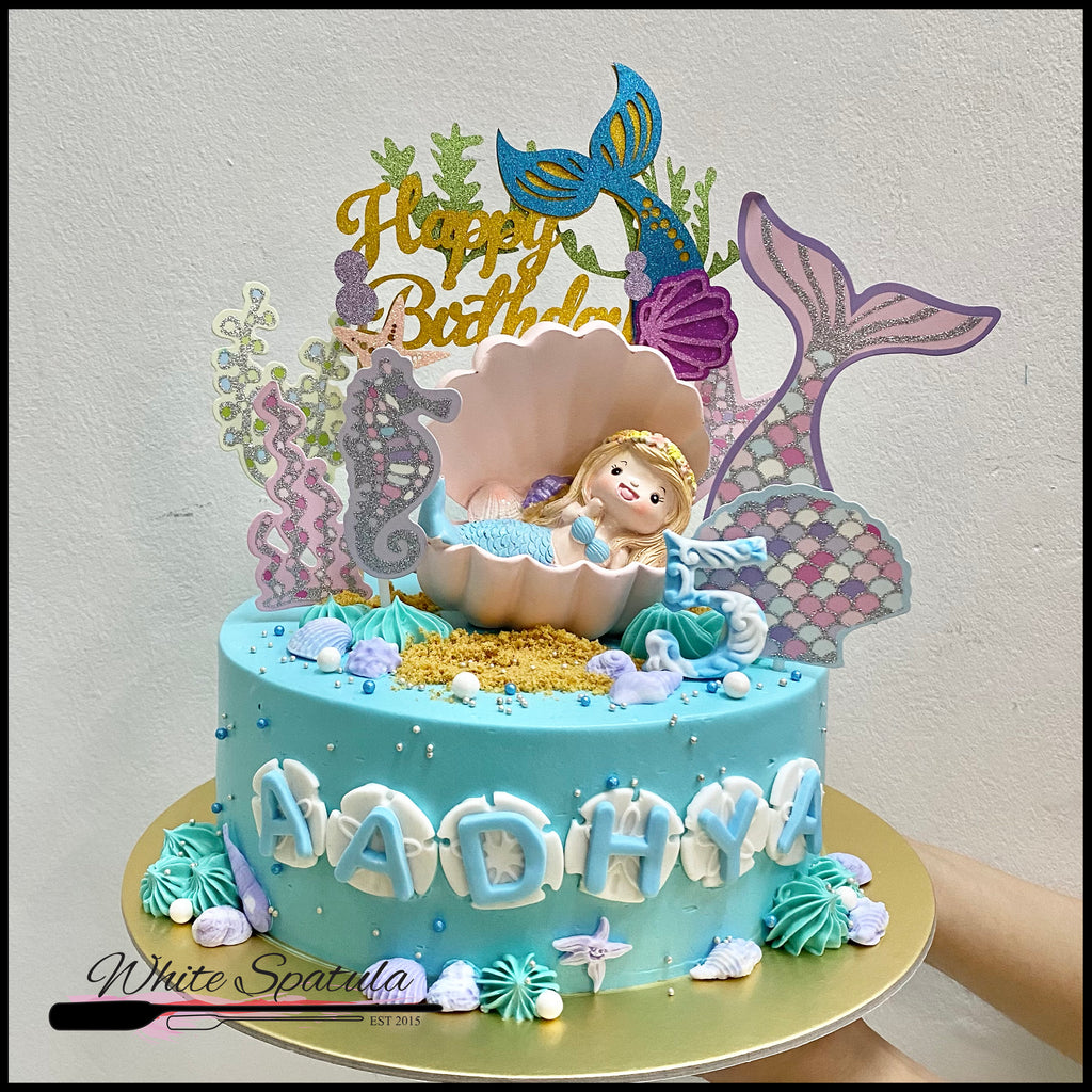 Pastel Blue Mermaid Buttercream Cake