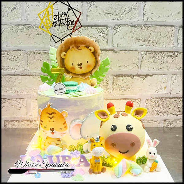 Safari Animal Pinata Surprise Cake