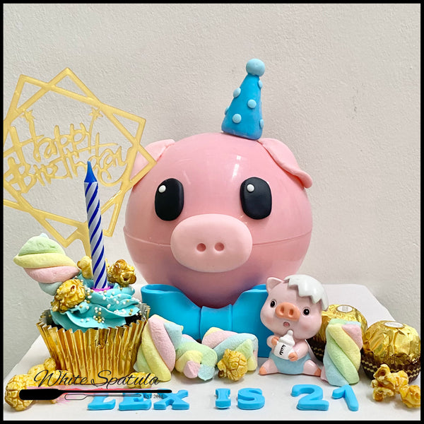Boy Piggy Pinata Surprise Cake