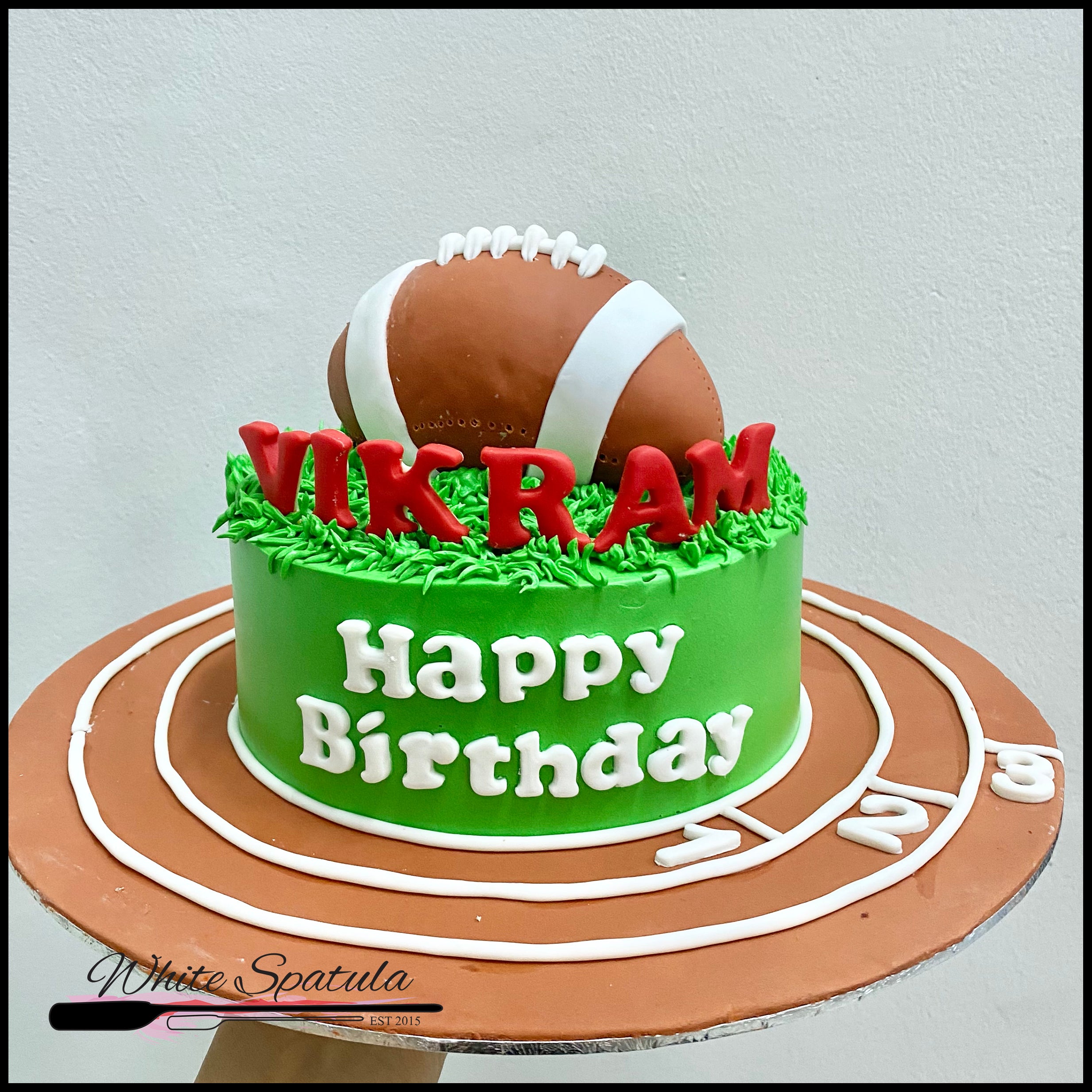Number Rugby Ball Birthday Cake No.N040 - Creative Cakes