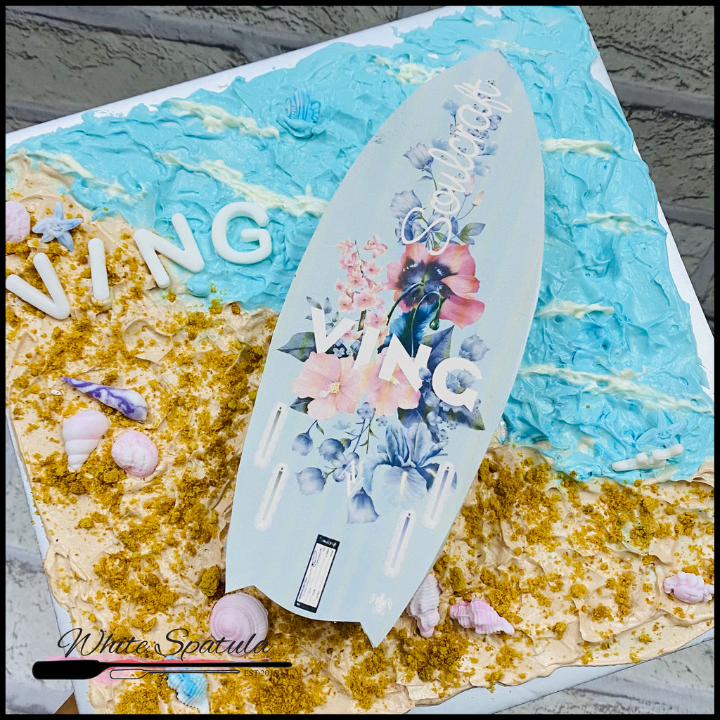 Surfing Board Ride the Wave Buttercream Cake